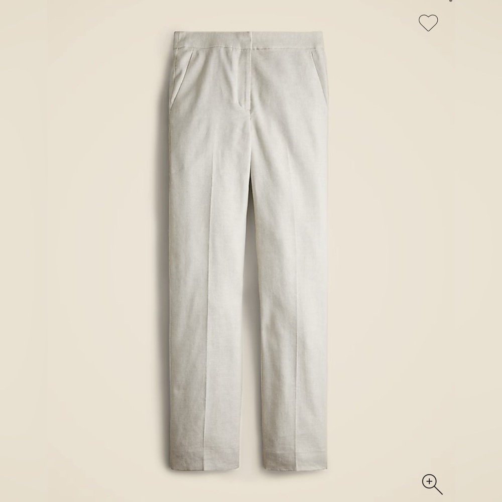 J. Crew Kate Women's Linen-Blend Trousers, 12, EUC